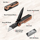 WORKPRO 2-in-1 Folding Utility Knife, Extra 10 SK5 Blades Included
