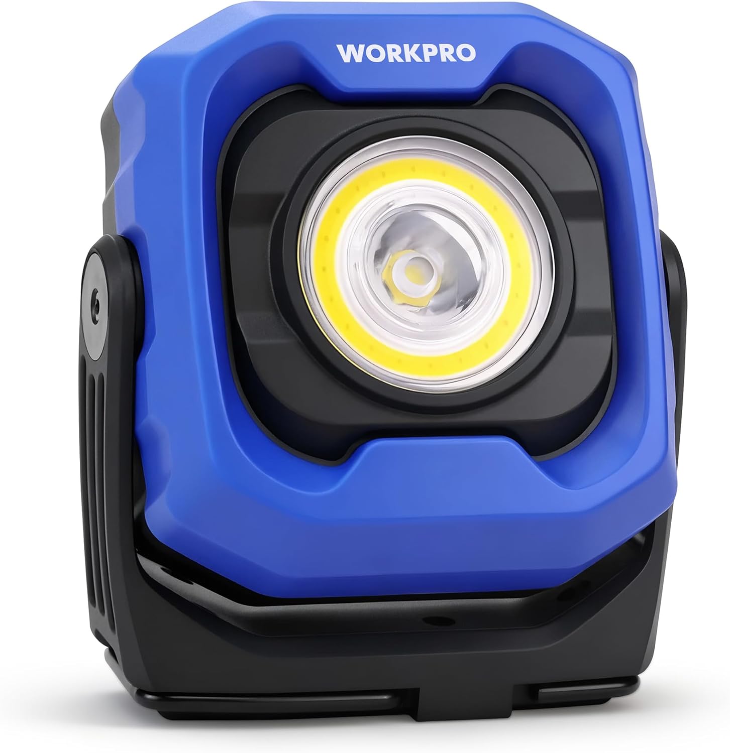 WORKPRO rechargeable LED work light, blue and black with round COB lens