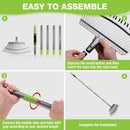 WORKPRO Rakes, Small Leaf Rake with 73” Adjustable Long Handle, Narrow Metal Garden Rake with 25 Steel Tines, Heavy Duty Rust-Resistant Lawn Rakes for Yard, Garden, Shrubs, Flower Beds & Tight Spaces