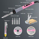 WORKPRO Soldering Iron Kit, 90W Soldering Gun with Digital Display, Iron Tips, 11-in-1 Adjustable Temperature Welding Kit for Electronic Repair, DIY Enthusiasts(110V US Plug,Pink)