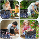 WORKPRO Garden Tool Bag, 9-Pocket Heavy Duty Oxford Tote Bag, Gardening Tool Kit Holder, 12" x 12" x 6" (Blue Insects)