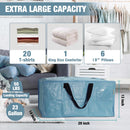 WORKPRO 6 Pack Extra Large Moving Bags with Zippers & Carrying Handles Backpack Straps, Heavy-Duty Storage Tote for Space Saving & Storage, Alternative to Moving Box (Dusty Blue)