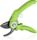 WORKPRO 6.9" Bypass Pruning Shears, Gardening Scissors with Sharp SK5 Steel Blade, Handheld Garden Floral Clippers for Rose, Plants, Flowers, Fruit Trees, Gardening Gifts for Women & Men, Green