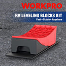 WORKPRO RV Leveling Blocks Kit, 9-Piece Camper Trailer Levelers | Heavy Duty RV Leveling System with Anti-Slip Mats, Bubble Levels & Carry Bag for Stable Camper and Trailer Setup