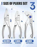 WORKPRO 3-Piece Mini Pliers Set with Pouch, 4-Inch Slip Joint Plier & 4-Inch Water Pump Plier & 4.5-Inch Long Nose Slip Joint Plier, High-Toughness Pocket Pliers for Tight Spaces & Versatile Use