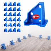 Blue 24-pack triangular flooring spacers with circular holes, for expansion gaps