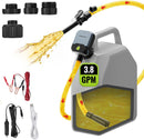 WORKPRO Electric Fuel Transfer Pump with Auto-Stop, 3.8 GPM Gas Can Pump with 4 Power Options & 4 Size Adapters, 51" Extra Long Hose, One-Button Control, Leak Protection for Oil, Diesel and Gasoline