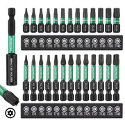 WORKPRO impact Torx bit set with security star bits, magnetic tips, 1/4in hex shanks