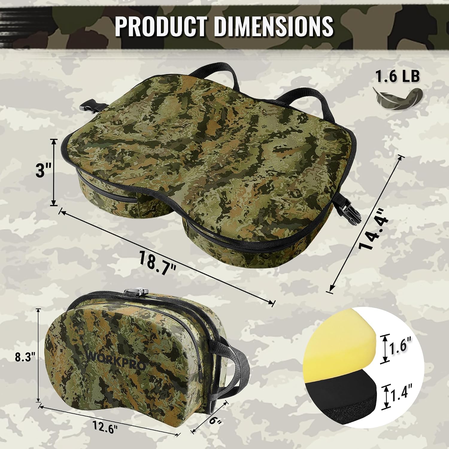 WORKPRO Hunting Seat Cushion, Camo