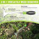 WORKPRO 3-Piece Weed Puller Tool Set, 15-Inch 6-Tine Weed Remover, 12" Hand Weeder, 12.5" Crack Weeder, Stainless Steel with Ergonomic Handle for Lawn, Garden, Yard