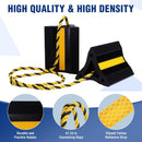 WORKPRO 4-Pack Rubber Wheel Chocks with Rope & 3 Reflective Strips, Heavy Duty Non-Slip Tire Stoppers for Cars, SUVs & Trailers, Rubber Wheel Wedges for Garage & Driveway