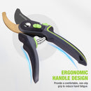 WORKPRO Bypass Pruning Shears, 9" Professional Garden Shears with Adjustable Handle Span, Premium Steel Garden Clippers, Titanium Coated Garden Tool, Cuts Up to 3/4 Inch