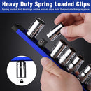 WORKPRO Magnetic Socket Organizer - 6-Piece Aluminum Alloy Socket Rail, Heavy Duty Socket Holder - Set: 1/4-Inch x 12 Clips, 3/8-Inch x 10 Clips, 1/2-Inch x 10 Clips