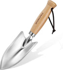 WORKPRO 11" Garden Hand Trowel, Heavy Duty Polished Stainless Steel Garden Shovel with Wooden Handle, Hand Gardening Tool for Digging, Planting, Transplanting