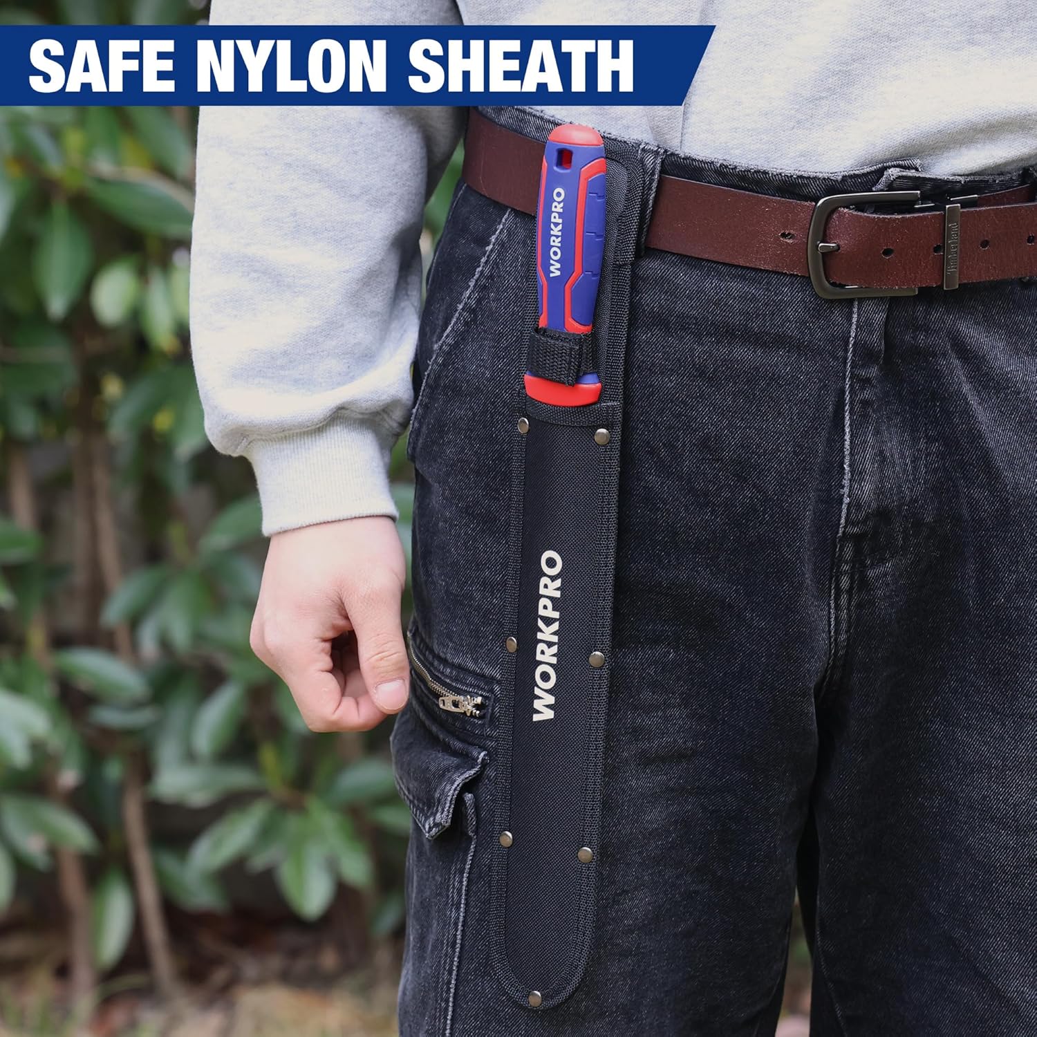 WORKPRO insulation knife in safe nylon sheath with belt loop