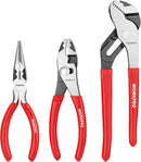 WORKPRO Pliers Set, 3-Piece Plier Tool Set with Soft Handle, 6" Needle Nose, 6" Slip Joint, 8" Groove Joint Plier for DIY & Home Use
