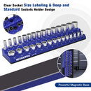 WORKPRO 1/4", 3/8", 1/2" Dr Metric/SAE Magnetic Socket Organizer Set (Socket not Included)