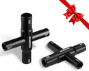 WORKPRO 2PC 4 Way Sillcock Key Set, 40Cr Universal Utility Water Key, 1/4", 9/32", 5/16", 11/32", Multifunctional Heavy-Duty Water Valve Key Tool for Faucet, Spigot, Electric Meter & Cabinet, Black