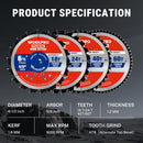WORKPRO 6-1/2 Inch Woodworking Circular Saw Blades, 18T/24T/40T/60T All-Purpose Wood Cutting Variety, Thin Kerf, Carbide Tipped, ATB Tooth, 4-Pack
