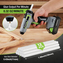 WORKPRO Cordless Hot Glue Gun Kit with 12 Pcs Glue Sticks, 20V 2.0 Ah Li-ion Battery