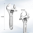 WORKPRO Adjustable Wrench, 4-inch Heavy Duty Spanner with Inch/Metric Scale, Premium Cr-V Steel, Chrome Plated