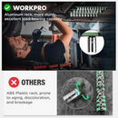 WORKPRO Magnetic Socket Organizer, 3/8-Inch Drive Aluminum Alloy Sockets Rail, Heavy Duty Sockets Holder, Socket Rack Kit 3/8-Inch x 10 Clips Green (Socket not Included)