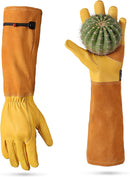 WORKPRO Gardening Gloves, Long Leather Garden Gloves for Women & Men | Thorn-Proof Gardening Gloves for Rose, Bush, Blackberry & Cactus, Work Gloves with Long Forearm Protection for Yard & Garden