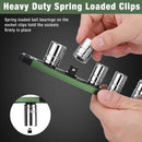 WORKPRO Magnetic Socket Organizer, 3/8-Inch Drive Aluminum Alloy Sockets Rail, Heavy Duty Sockets Holder, Socket Rack Kit 3/8-Inch x 10 Clips Green (Socket not Included)