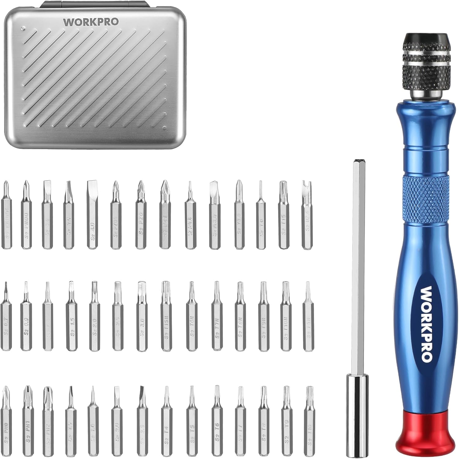 WORKPRO 44-in-1 Precision Screwdriver Sets, Pen Style Manual Screwdriver, 42 pcs Tough S2 Steel Small Screwdriver Bits, Ideal for Eyeglass, Watch, Laptop, Phone, Jewelry
