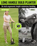WORKPRO 36" Bulb Planter Tool, Long Handle Sod Plugger, Grass Plugger Tool with Serrated Base, Dual Pedals, Garden Tool for Planting, Transplanting, Weeding, Digging Holes for Tulips, Daffodils