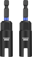 WORKPRO Wing Nut Driver Set 2 PCS, Power Wing Nut Driver Bit (12mm, 12mm), 1/4 Inch Hex Shank Nut Driver, Wing Nut Socket for Wing Nut, Eye Bolt, Wire Twisting