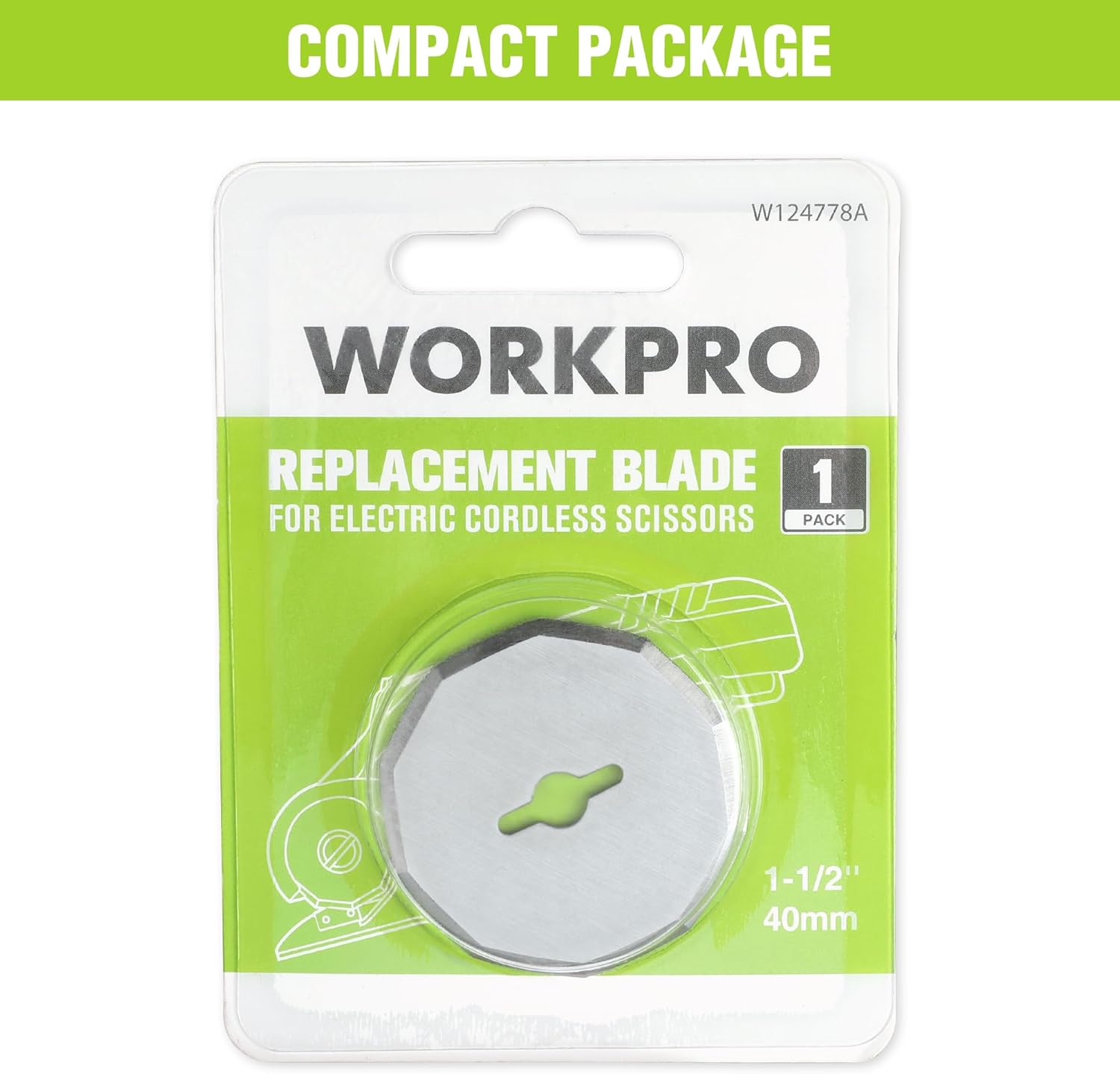 WORKPRO replacement blade pack, 1 blade, 1-1/2 in (40 mm) for cordless scissors