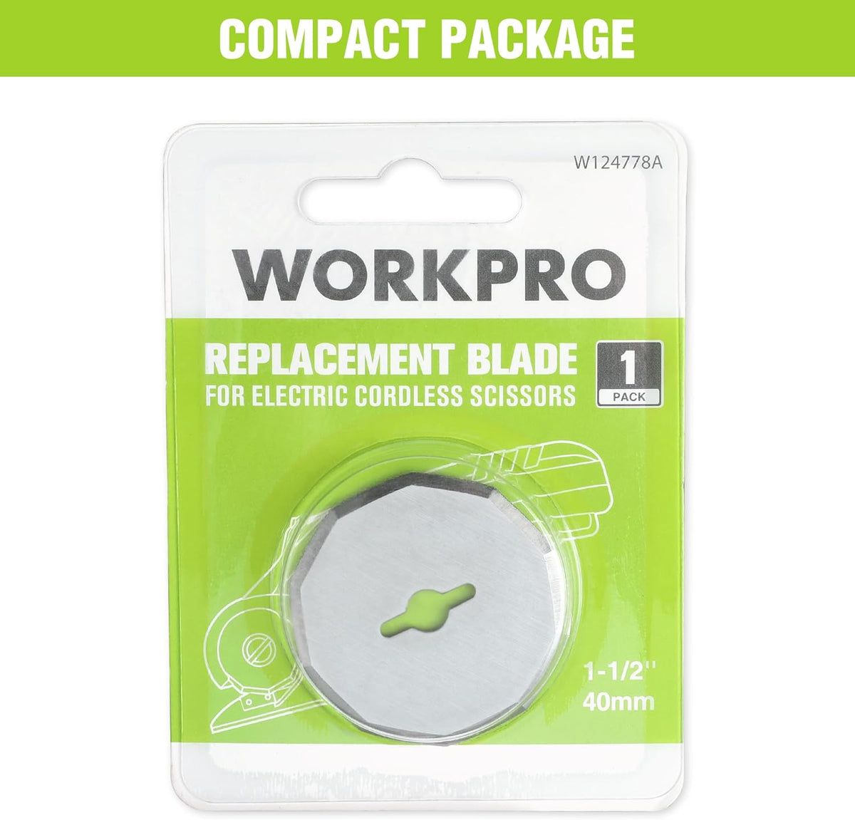 WORKPRO replacement blade pack, 1 blade, 1-1/2 in (40 mm) for cordless scissors