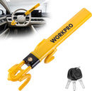 WORKPRO Steering Wheel Lock, Heavy Duty Anti-Theft Car Device with Double Hooks, Adjustable Universal Fit for Cars, Trucks and SUVs, Visible Security Lock with 3 Keys