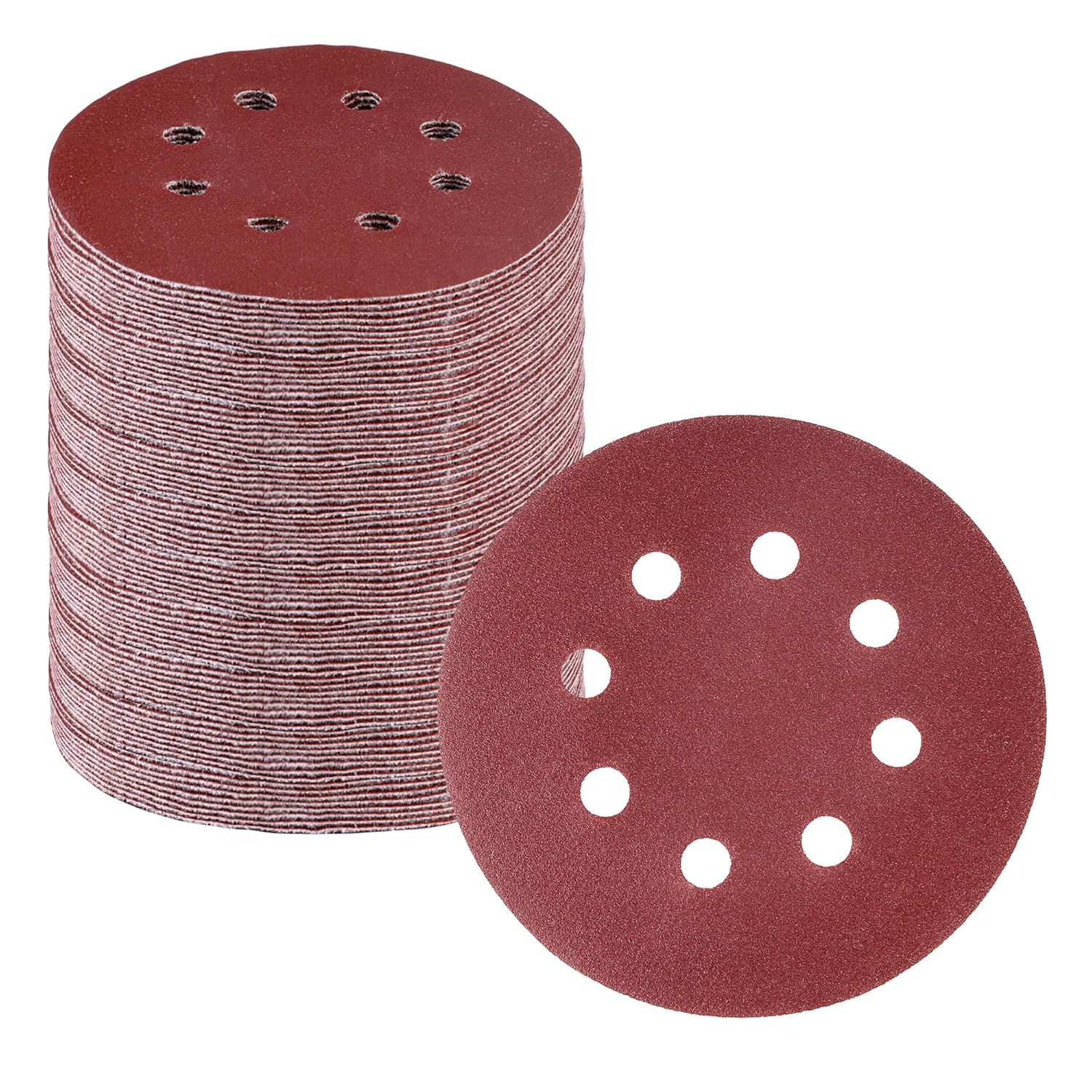 Maroon 8-hole hook-and-loop sanding disc stack