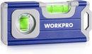 WORKPRO 4-1/2 Inch Mini Magnetic Pocket Level, Aluminum Alloy, Cobalt Blue | Magnetic Pocket Level Tool, 2 Clear Vials 90°/180°, For DIY Crafting, Woodworking, Home Decor, Ideal for Handymen &Carpenters