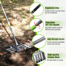 WORKPRO Lawn Leveling Rake, 17” x 10” Rake with 6FT Adjustable Handle | Heavy Duty Leveling Rake with Premium Stainless Steel & No-Slip Grip for Garden, Backyard, Golf Course, Farm, Pasture