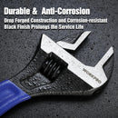 WORKPRO 10-Inch Adjustable Wrench, Cr-V Steel Wide Jaw Black Oxide Wrench, Metric & SAE Scales, for Home, Garage, Workshop and DIY