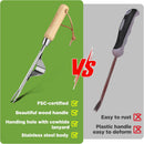 WORKPRO Weed Puller Tool, Metal Leverage Base and V-Shaped Forks for Easy Weed Removal & Deeper Root Digging, Heavy Duty Stainless Steel with Soft Handle, Manual Hand Weeder for Gardening