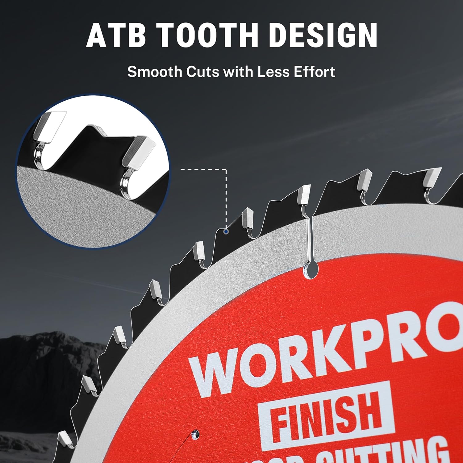 WORKPRO circular saw blade with ATB tooth design, 40T carbide teeth