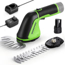 WORKPRO 12V Cordless Grass Shear, 2-in-1 Electric Hedge Trimmer & Grass Cutter, with 2.0Ah Rechargeable Battery, 1-Hour Fast Charger, Lightweight Handheld Bush Trimmer for Lawn and Garden