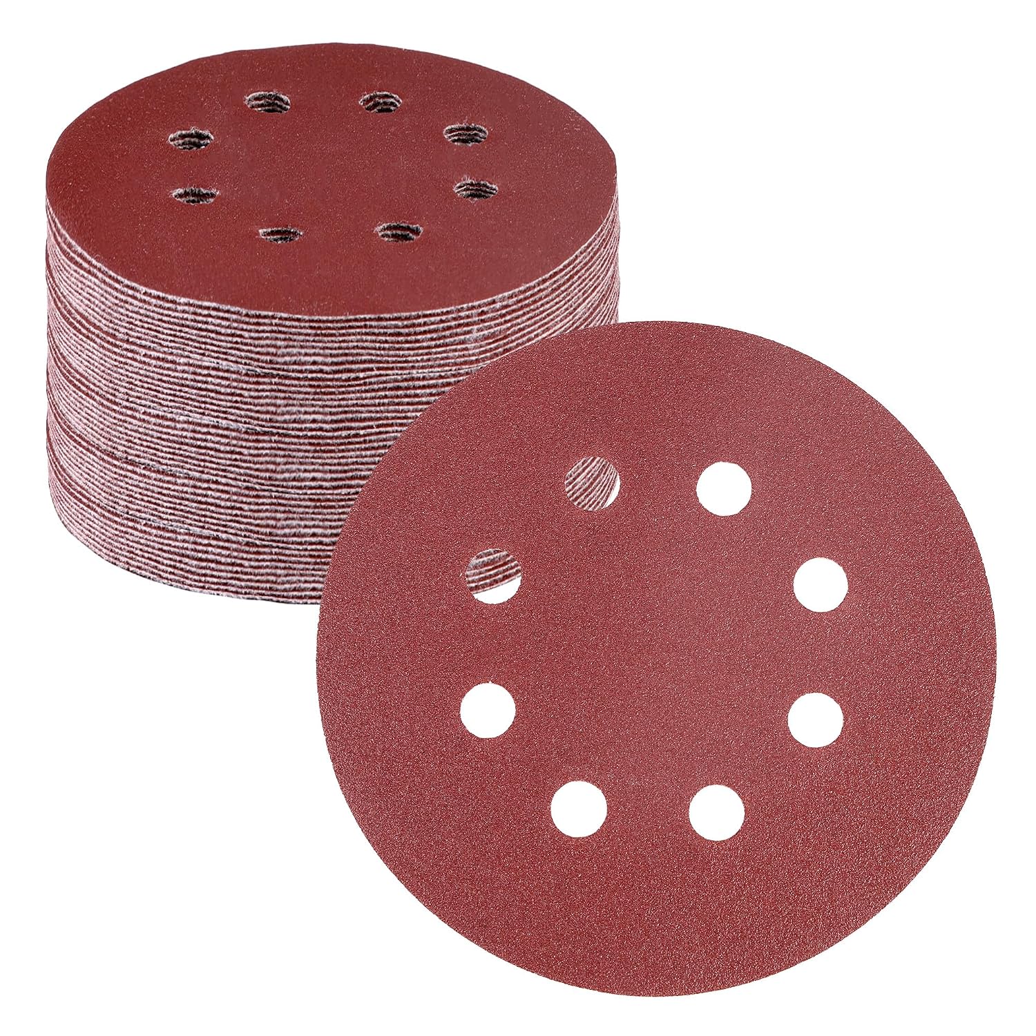 WORKPRO Sanding Discs, 5-Inch 150 Grit 8-Hole Hook and Loop, 50 Pack