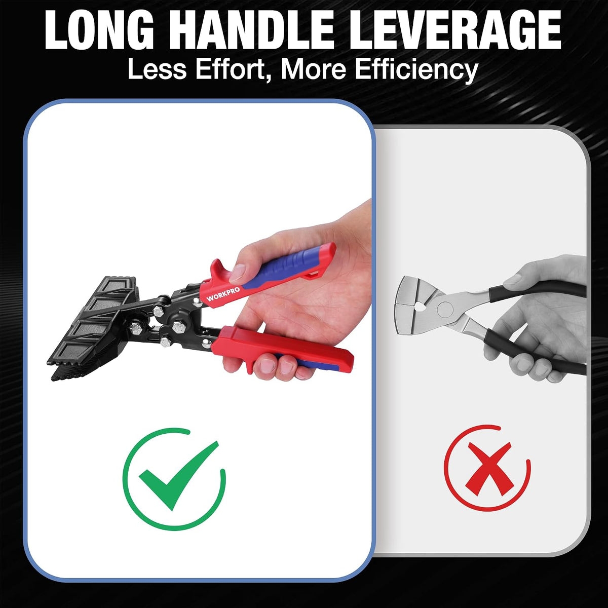 WORKPRO Hand Seamer Tool, 6-Inch Sheet Metal Bender, Heavy-Duty Steel Sheet Metal Brake Pliers for Bending, Seaming, Flattening with Ergonomic Handle and Smooth Jaw