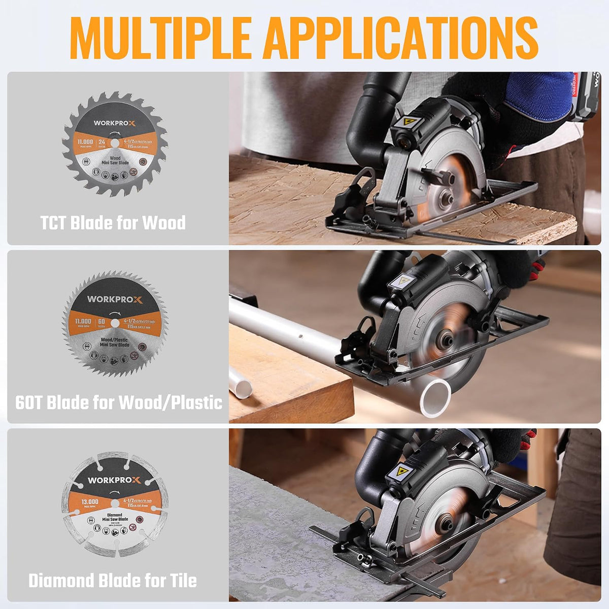 WORKPROX 20V 4-1/2" Cordless Mini Circular Saw with 4.0Ah Battery