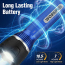 WORKPRO Rechargeable LED Flashlight, High Lumens IPX7 Waterproof Heavy-Duty Flash Light, 3 Mode Super Bright Handheld Aluminum Flashlight for Home, Camping, Hiking, Emergency