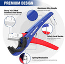 WORKPRO PEX Cutter, Hose Cutter with 1/8"-1-5/8" Cutting Capacity, specific angle(30°, 45°) for cutting rectangular cord cover, Tubing Cutter for PPR, PE, PP, Suitable for Home and Plumbing Repairs