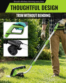 WORKPRO 12V Cordless Grass Shear, 2-in-1 Electric Hedge Trimmer & Grass Cutter, with 37’’ Wheeled Extension Pole, 2.0Ah Battery, 1-Hour Fast Charger, Lightweight Bush Trimmer for Lawn and Garden