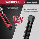 WORKPRO Magnetic Socket Organizer, 1/4-Inch Drive Aluminum Alloy Socket Rail, Heavy Duty Socket Holder, Socket Rack Kit 1/4-Inch x 12 Clips (Red)