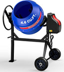 WORKPRO 4.6 Cu.Ft. Electric Cement Mixer, 600W 0.8HP Portable Concrete Mixer with Wheels & Stand Steel for Stucco, Mortar & Seeds
