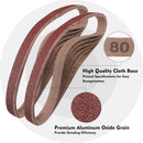 WORKPRO 36 Pack 1 x 30 Inch Sanding Belts, Sandpaper Kit, Aluminum Oxide Abrasive Belts, 6 PCS Each of 60/80/120/180/240/400 Grit, Belt Sander Tools for Woodworking, Metal Polishing, Knife Sharpening